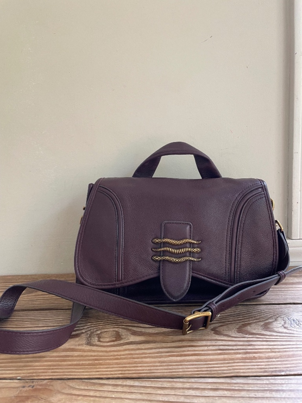 Aimee Kestenberg Fierce & Fab Leather Saddle Bag In Oxblood EUC